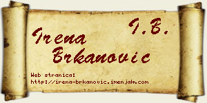 Irena Brkanović vizit kartica